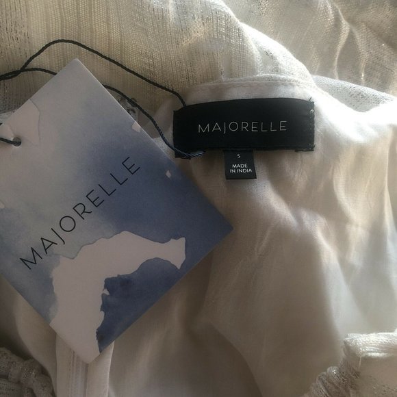 MAJORELLE New Love Jumpsuit White Belted Rayon S - Picture 6 of 6